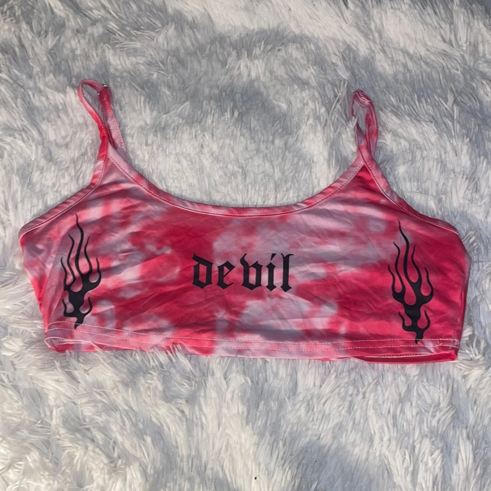 pink tie dye mini shirt/bralette